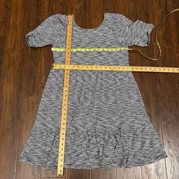 DAILY PRACTICE by ANTHROPOLOGIE Flounced Mini Dress in Black/White Spacedye - Picture 12 of 12